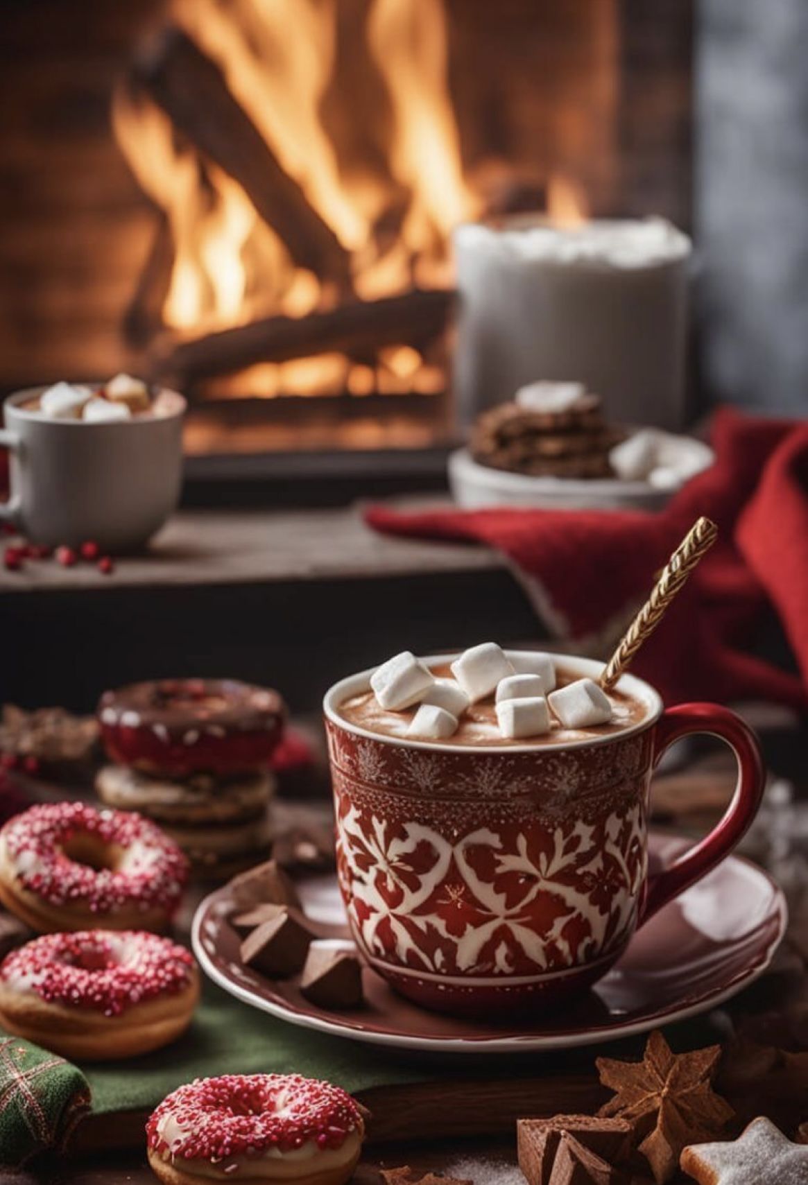 hot chocolate cute girly Christmas wallpapers 0062