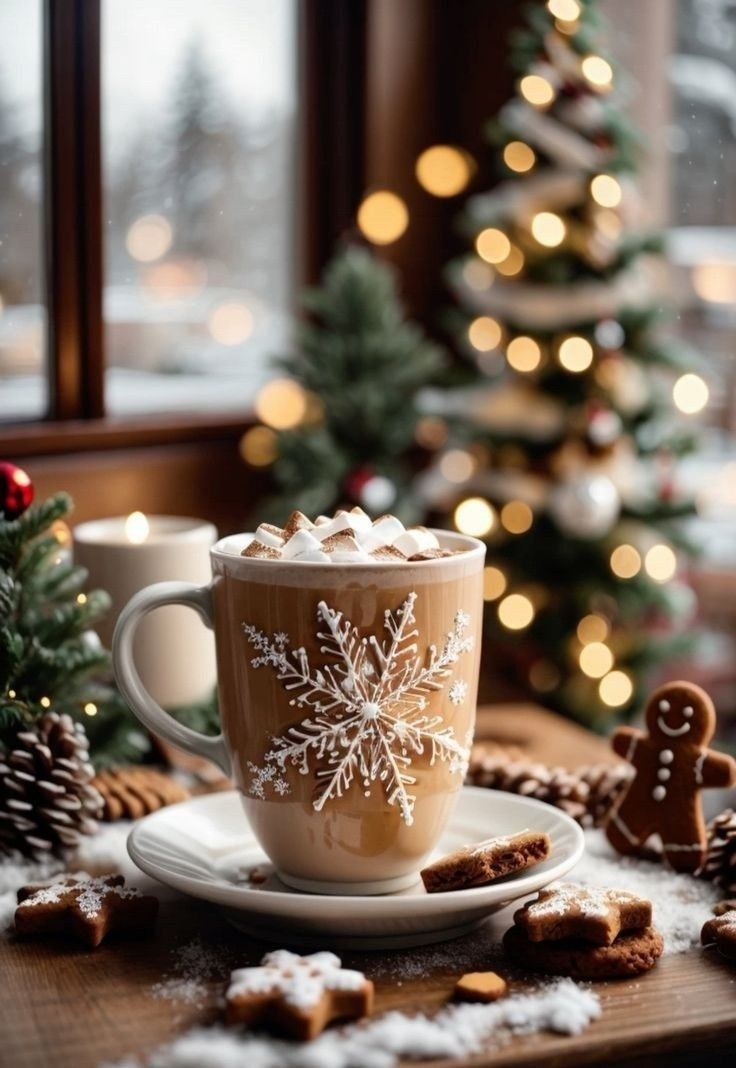 hot chocolate cute girly Christmas wallpapers 0063