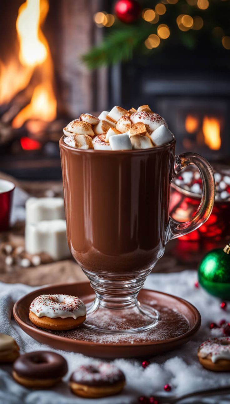 hot chocolate cute girly Christmas wallpapers 0065