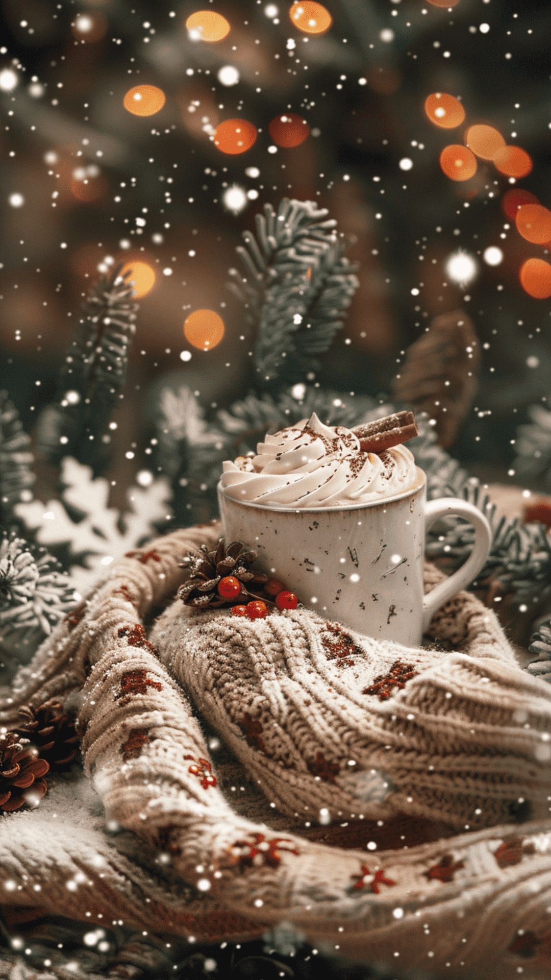 hot chocolate cute girly Christmas wallpapers 0066