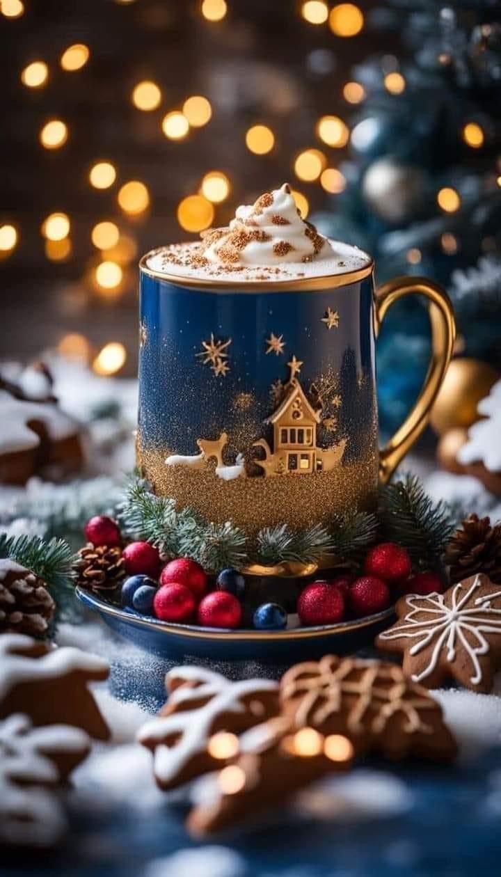 hot chocolate cute girly Christmas wallpapers 0074