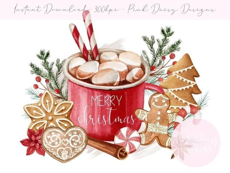 hot chocolate cute girly Christmas wallpapers 0075