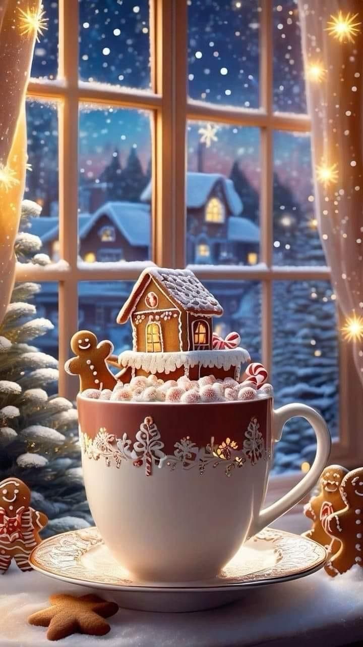 hot chocolate cute girly Christmas wallpapers 0077