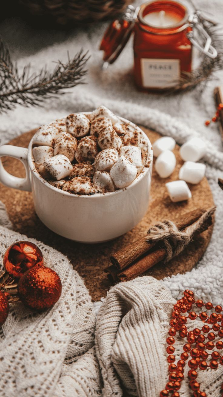 hot chocolate cute girly Christmas wallpapers 0085