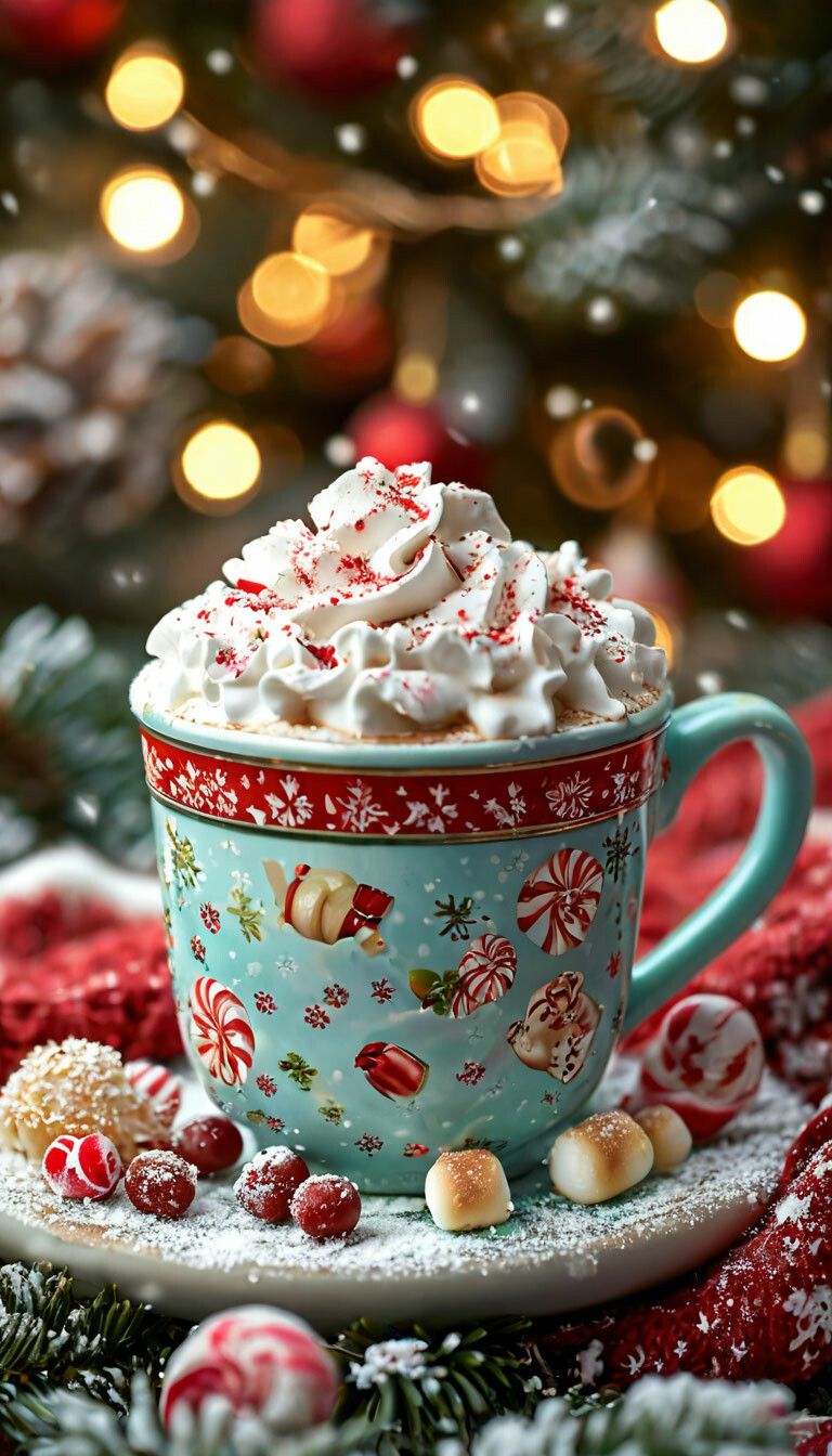 hot chocolate cute girly Christmas wallpapers 0089