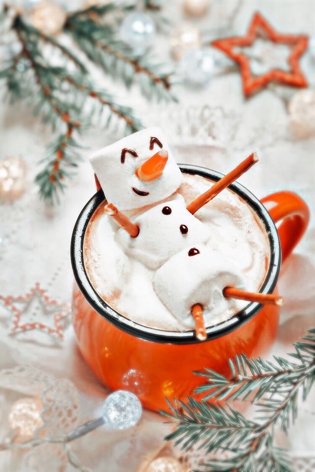 hot chocolate cute girly Christmas wallpapers 0095