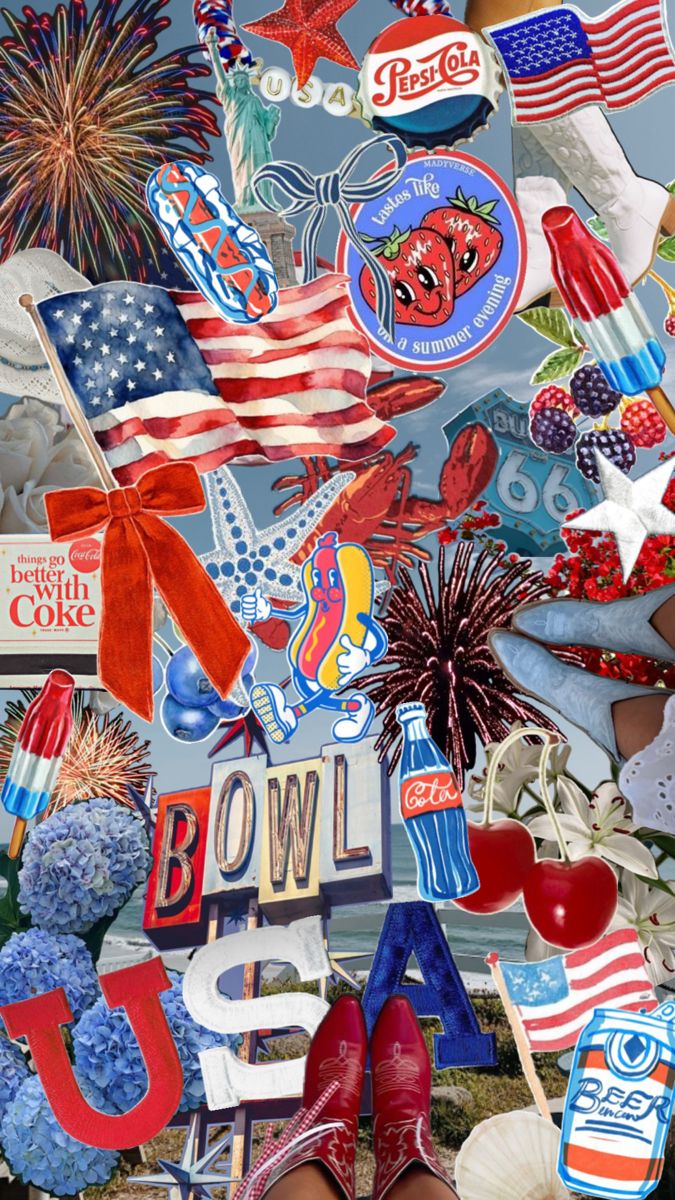 lovely Fourth of July illustrations for devices.