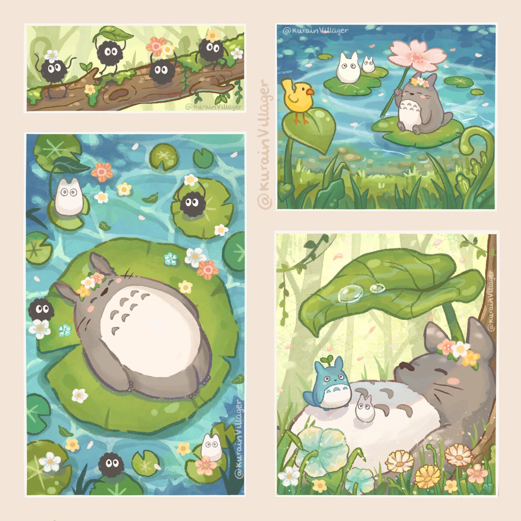 pastel Totoro laptop wallpapers