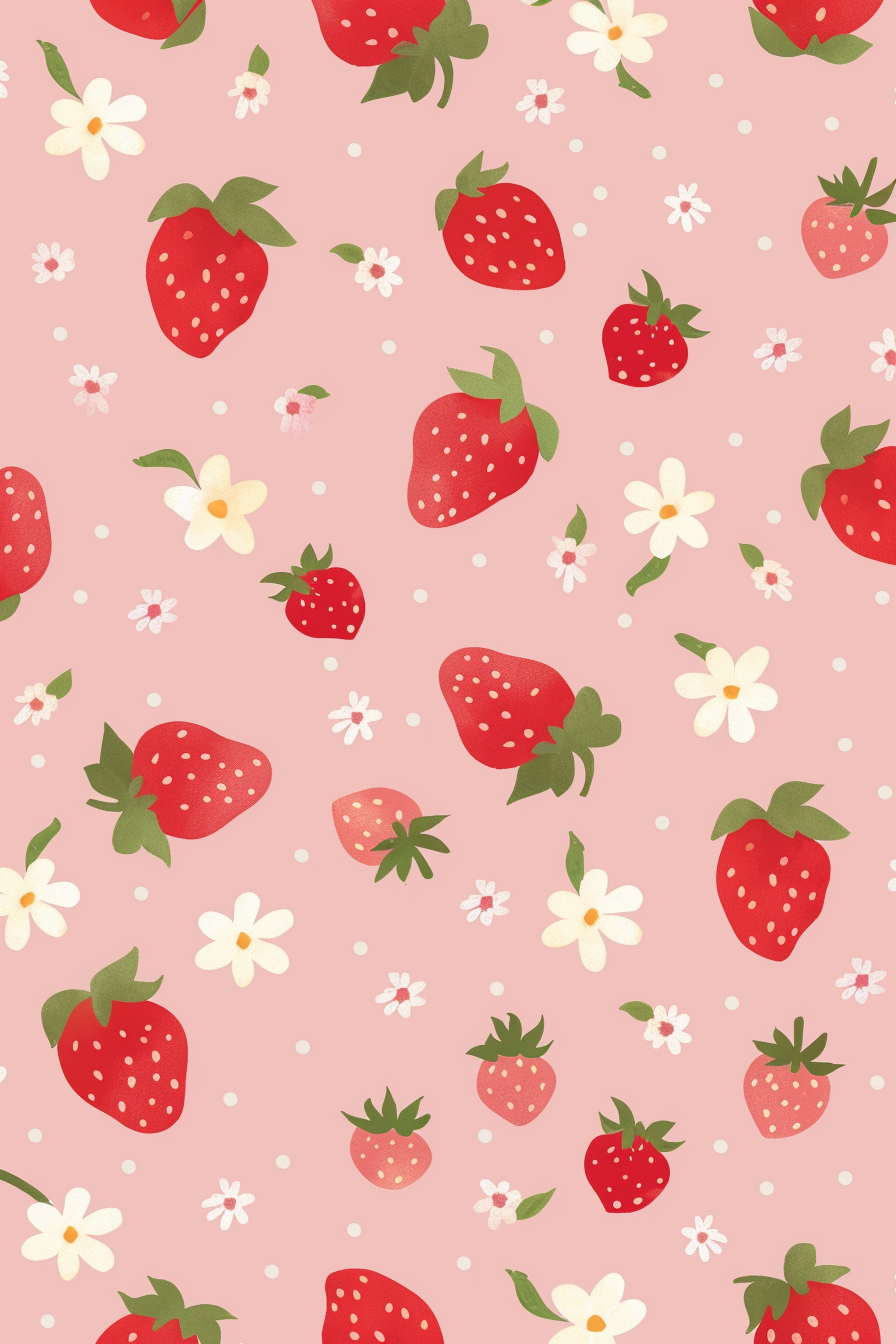 vibrant cute wallpapers of strawberries