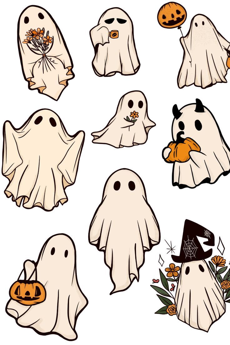 whimsical cute Halloween art wallpapers.