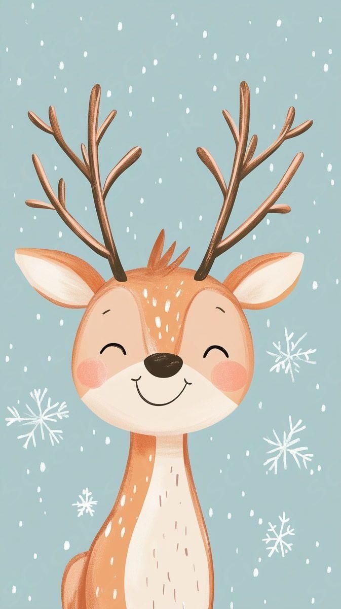 whimsical cute reindeer illustrations