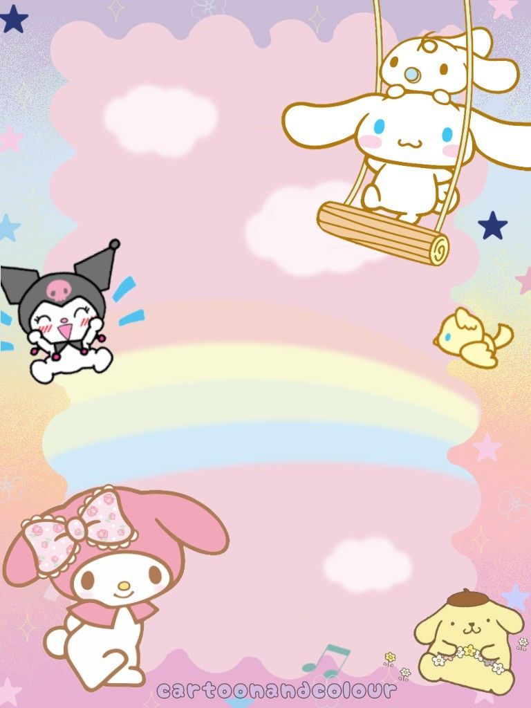 Cute wallpapers Hello Kitty and friends for a unique home screen design